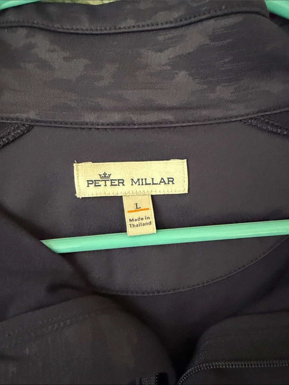 Peter Millar Men's Navy Camo Quarter-Zip Performance Jacket